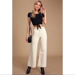 Rolla’s Sailor  High rise wide leg jean in Comfort Salt sz 27